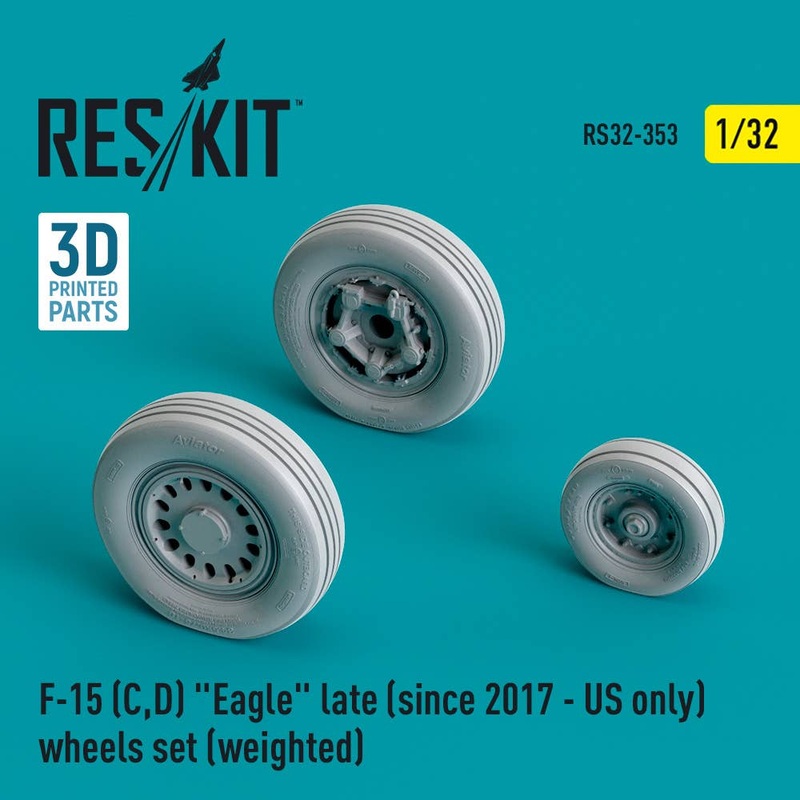 1/32 F-15 (C,D) Eagle late (since 2017 - US only) wheels set (weighted) (Resin & 3D Printed)