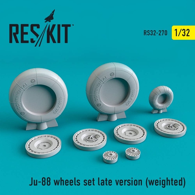 1/32 Ju-88 wheels set late version  (weighted) for Revell