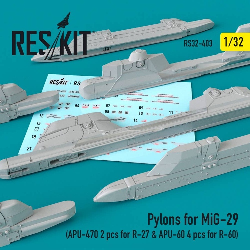 1/32 Pylons for MiG-29 (APU-470 2 pcs for R-27 & APU-60 4 pcs for R-60)