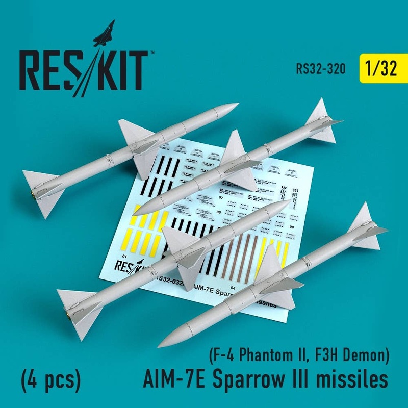 1/32 AIM-7E Sparrow III missiles (4pcs) (F-4 Phantom II, F3H Demon)
