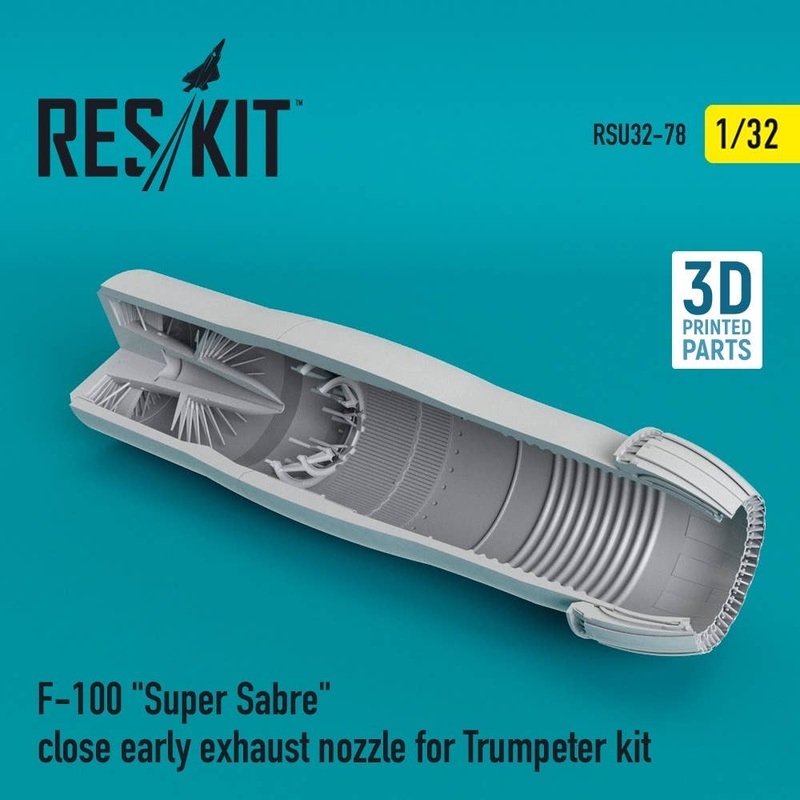 1/32 F-100 Super Sabre close early exhaust nozzle for Trumpeter kit