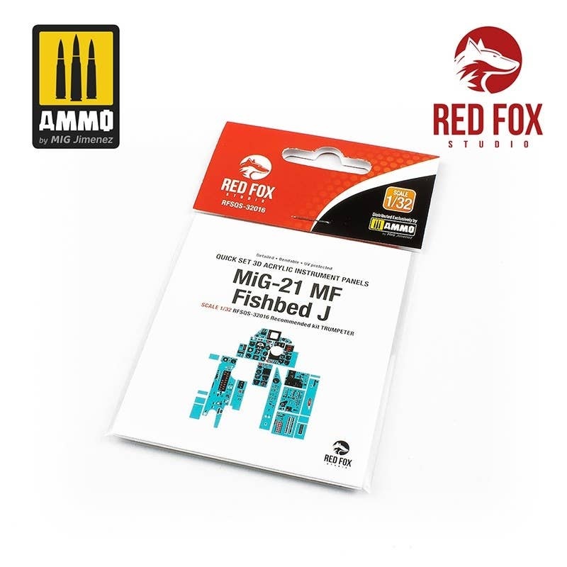 1/32 MiG-21MF 3D Acrylic Instrument Panel for Fish Bed J (for Trumpeter)