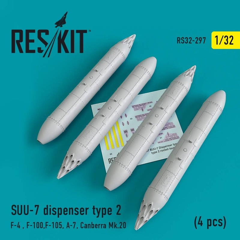 1/32 SUU-7 dispenser type 2 (4 pcs) (F-4, F-100, F-105, A-7, Canberra Mk.20)