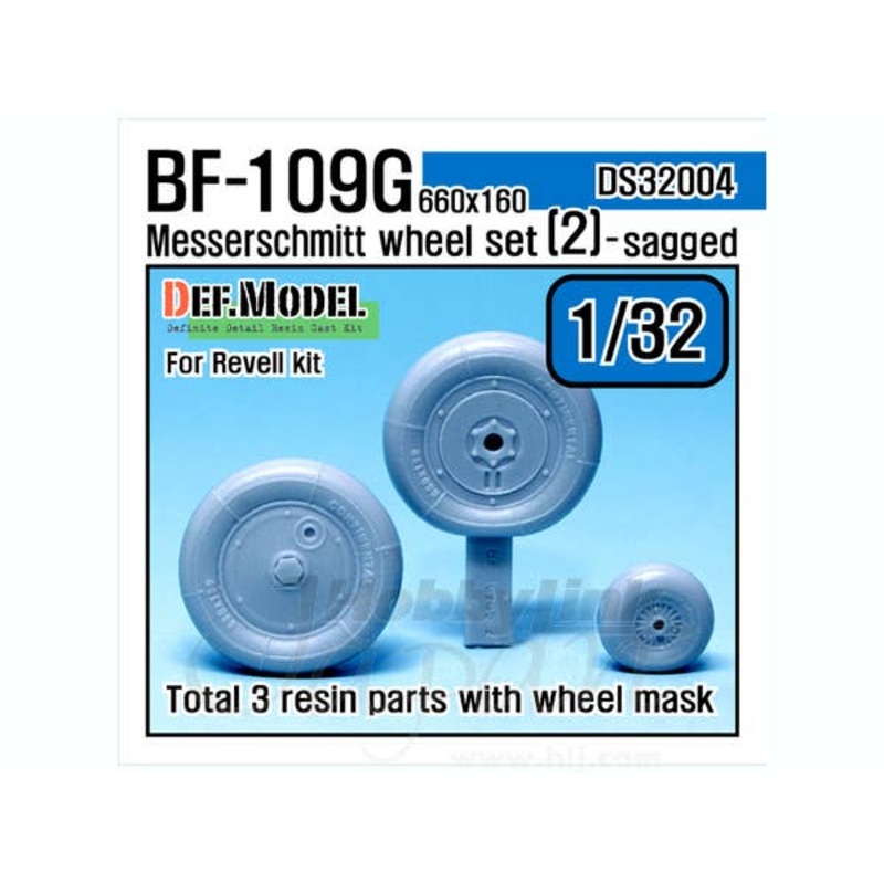 1/32 Bf109G-6 Wheel Set #2 Sagged (for Revell)