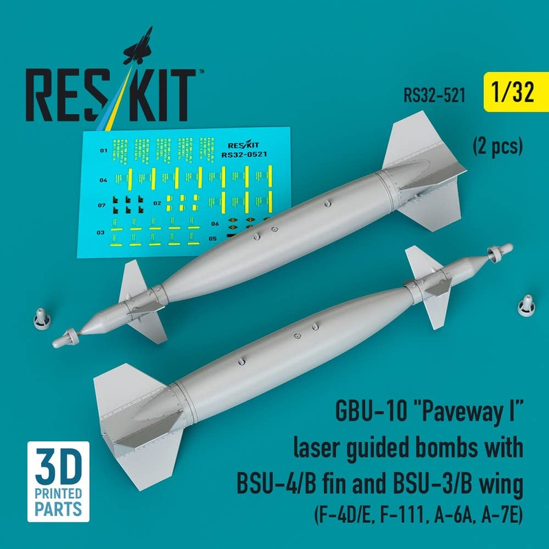 1/32 GBU-10 Paveway I laser guided bombs with BSU-4/B fin and BSU-3/B wing (2 pcs) (3D Printed)