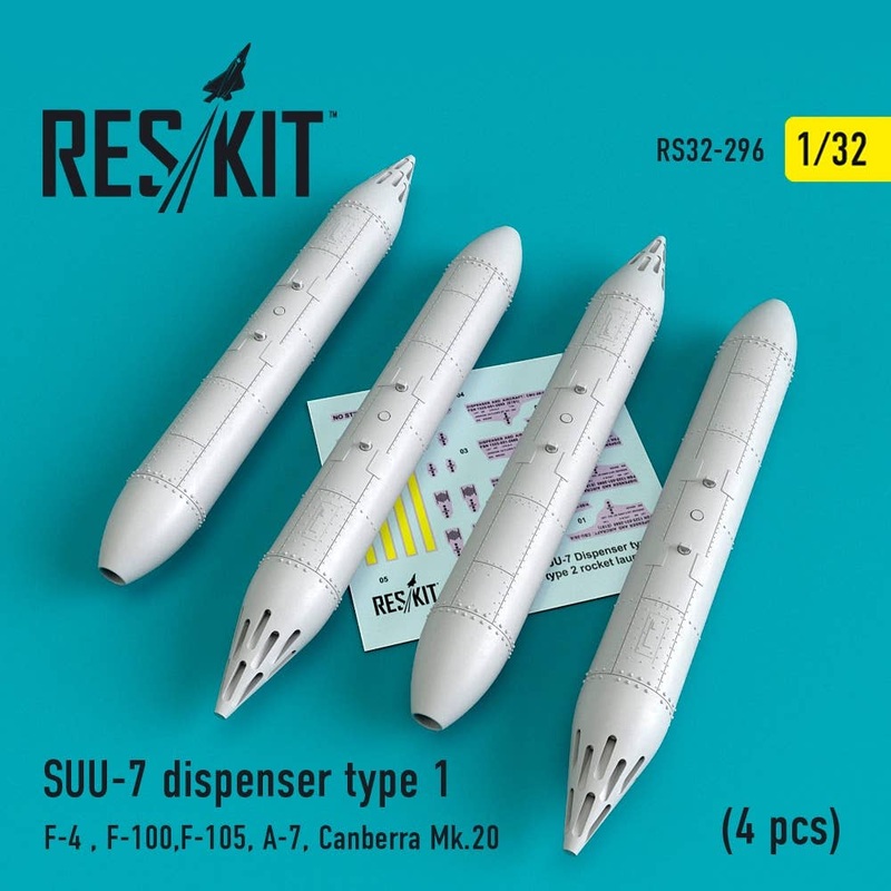 1/32 SUU-7 dispenser type 1 (4 pcs) (F-4, F-100, F-105, A-7, Canberra Mk.20)