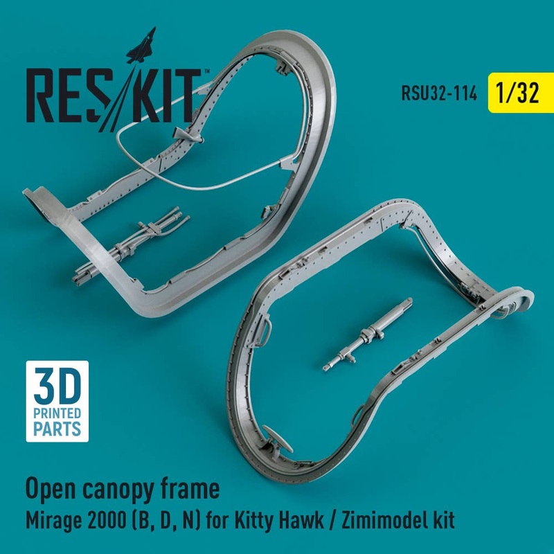 1/32 Open canopy frame Mirage 2000 (B,D,N) for Kitty Hawk / Zimimodel kit (3D Printed)