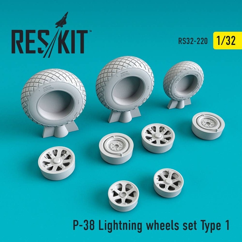 1/32 P-38 Lightning Wheels Set Type 1