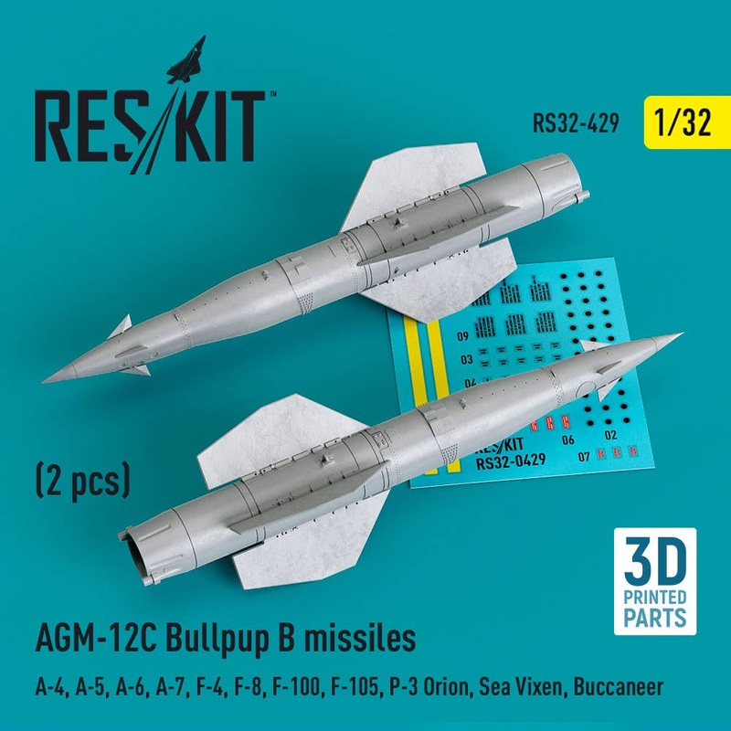 1/32 AGM-12C Bullpup B missiles (2 pcs) (3D Printed)