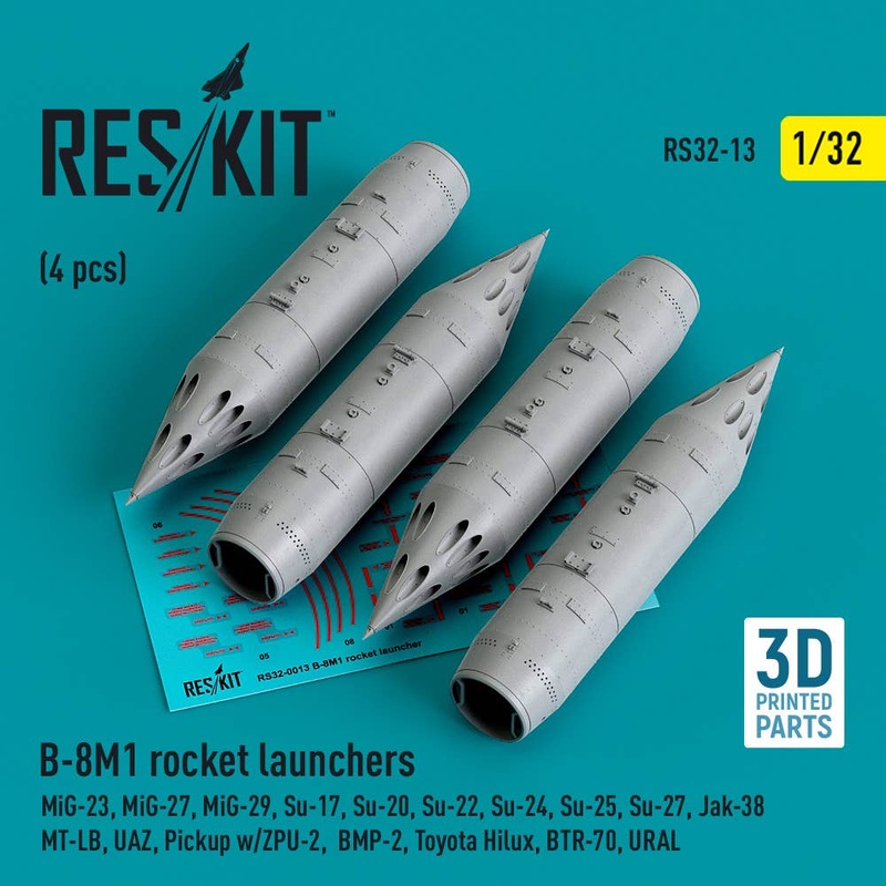 1/32 B-8M1 rocket launchers (4 pcs) (3D Printed)