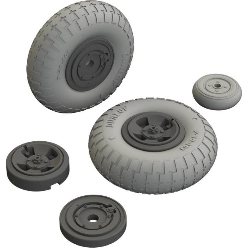 1/32 Spitfire Mk.IX 4-Spoke Wheels w/ Block Tread (for Tamiya)