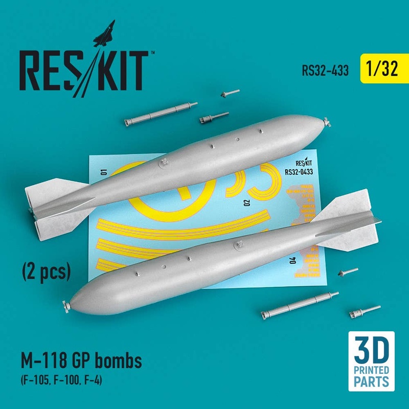1/32 M-118 GP bombs (2 pcs) (F-105, F-100, F-4) (3D Printing)