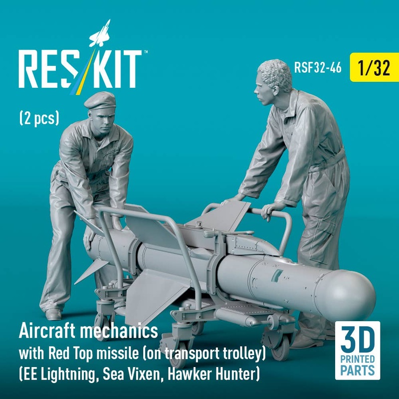 1/32 Aircraft mechanics with Red Top missile (on transport trolley) (2 pcs)
