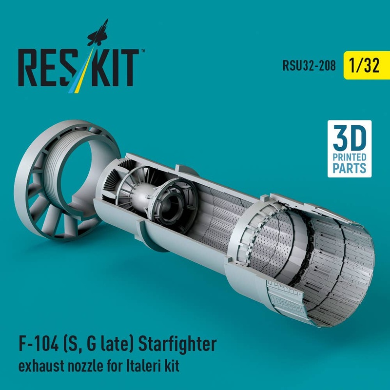 1/32 F-104 (S, G late) Starfighter exhaust nozzle for Italeri kit (3D Printed)