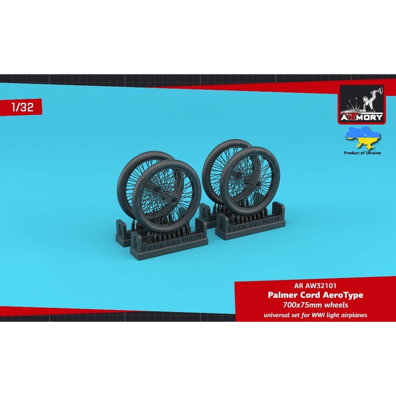 1/32 Palmer Cord Aero Type 700x75mm wheels (4pcs) - 3D-printed set