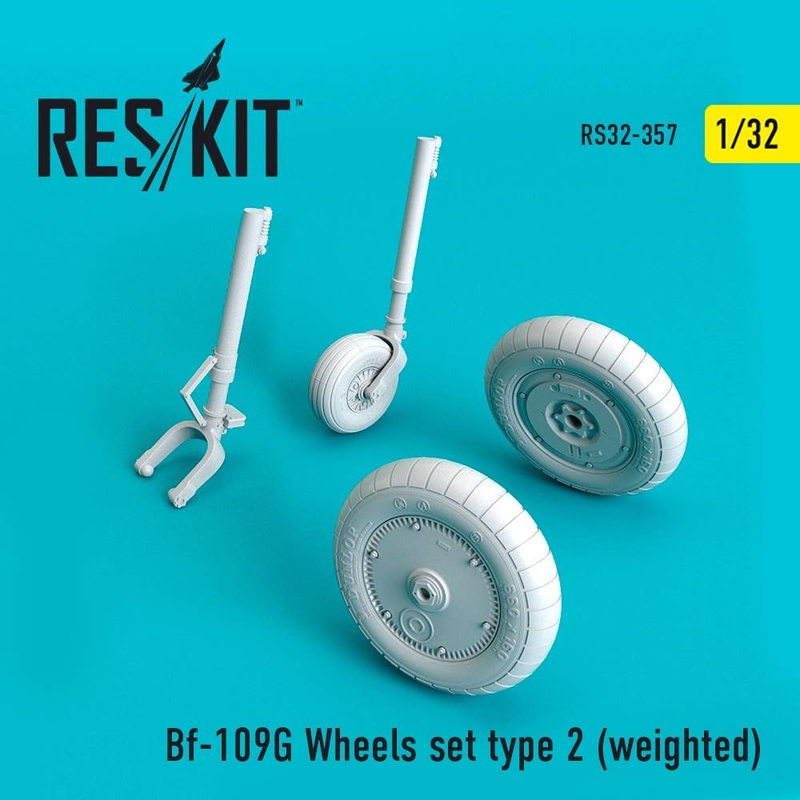 1/32 Bf-109G wheels set type 2 (weighted) (for Zoukei-Mura, Trumpeter, Revell)