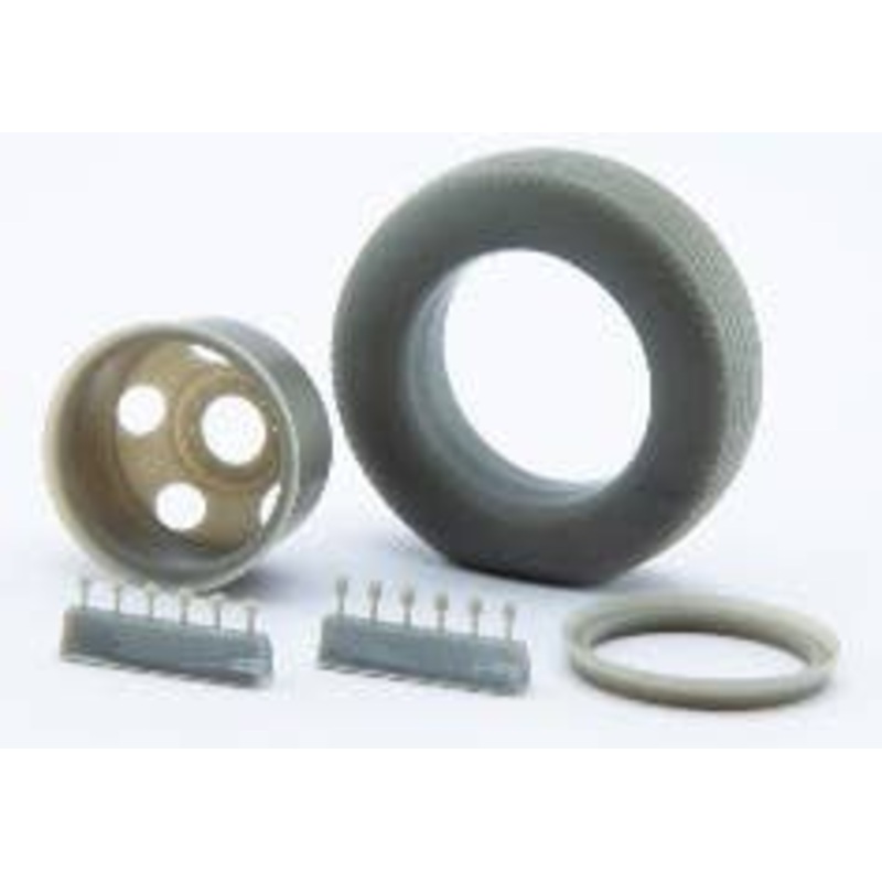 1/25 9 X 20 Size Wheel Set for Trucks (Wheels, Tires, Single & Double Nut Bolts) 1 Set