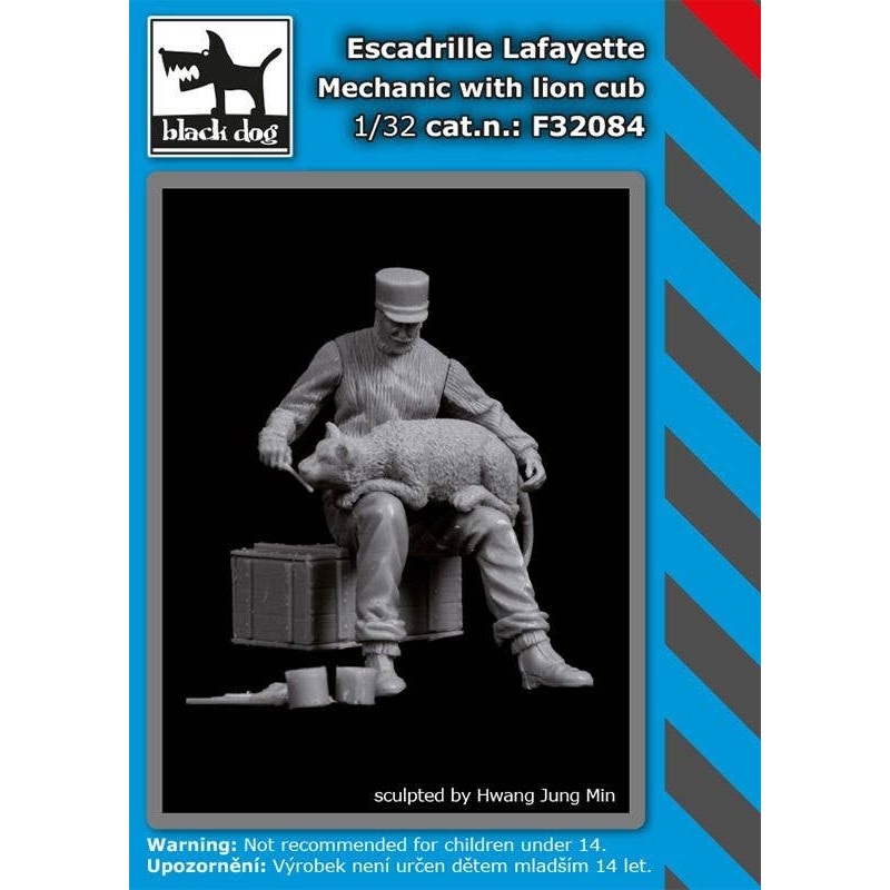 1/32 Escadrille Lafayette Mechanic with Lion Cub