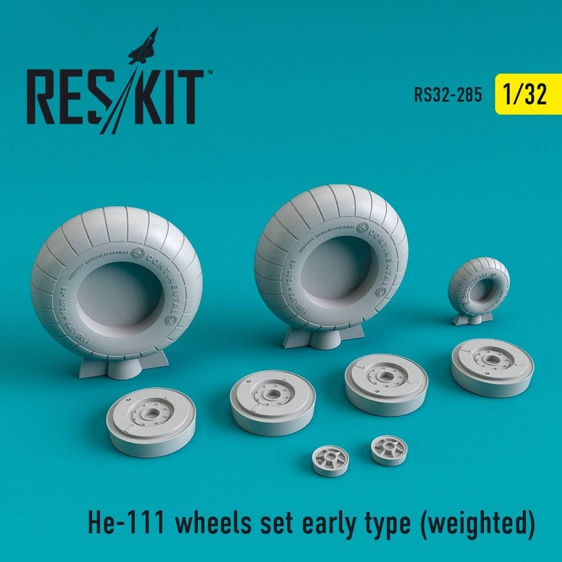 1/32 He-111 wheels set early type (weighted) for Revell