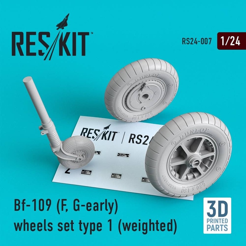 1/24 Bf-109 (F, G-early) wheels set type 1 (weighted)