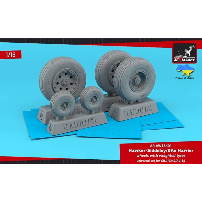 1/18 H.S. Harrier GR.7/GR.9/AV-8B wheels w/ weighted tyres