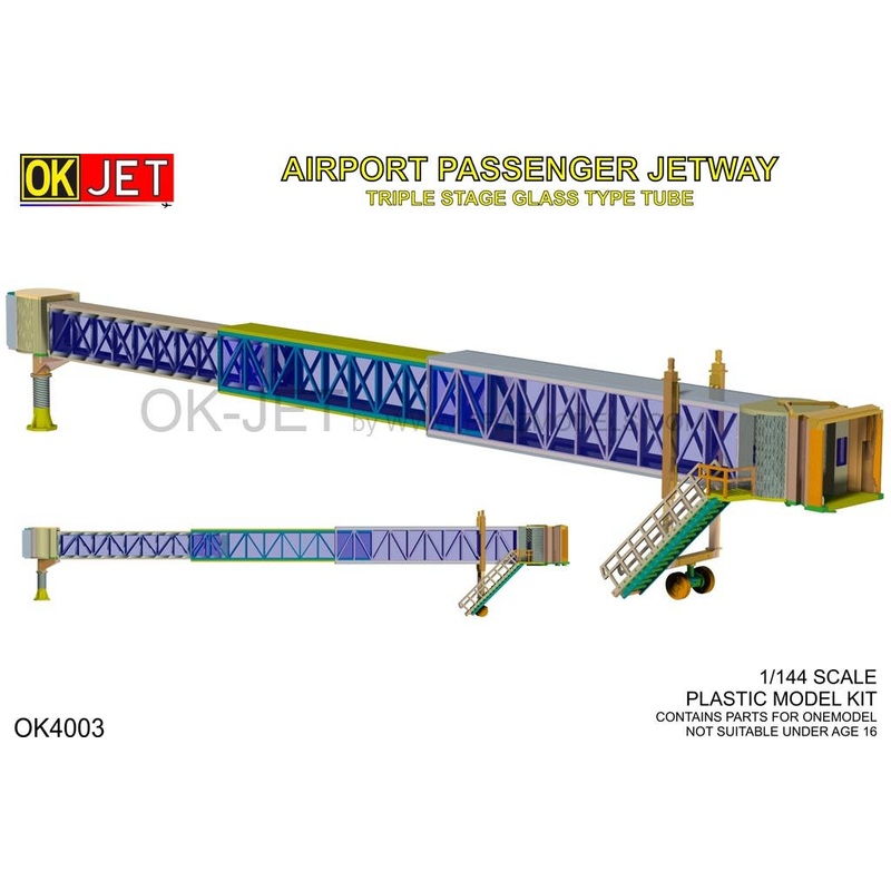 1/144 Airport Passenger Jetway Triple Stage Glass Type Tube