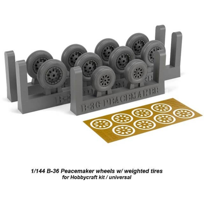 1/144 Boeing B-36 Peacemaker Wheels w/ Weighted Tires (for Hobbycraft)