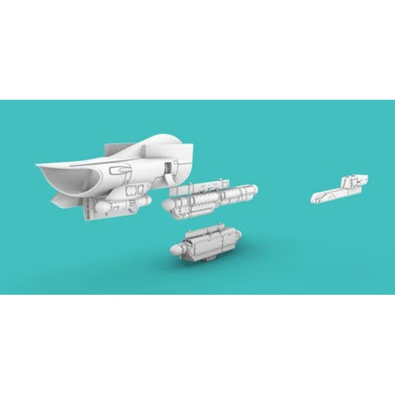 1/144 F-16 Late intake (Shark) w. AN/ALE-50 decoy, Sniper, Harm, ALQ-131, ALQ-184, for Revell