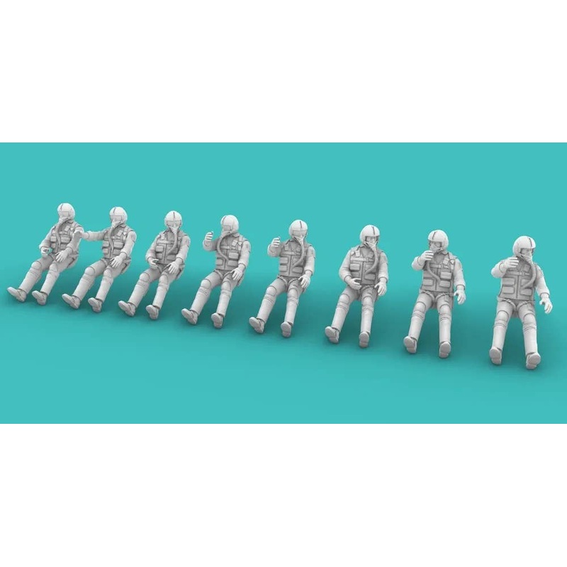 1/144 Vietnam War era American Pilots sitting positions (8x pilots)