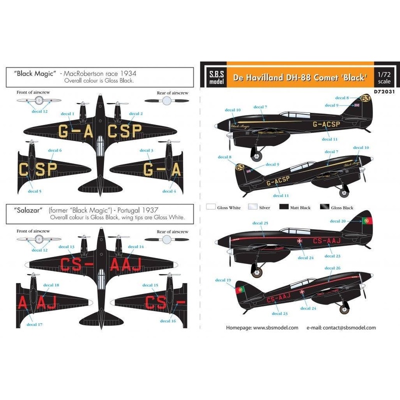 1/72 De Havilland DH-88 Comet "Black"