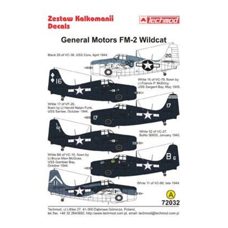 1/72 General Motors FM-2 Wildcat Decal #2