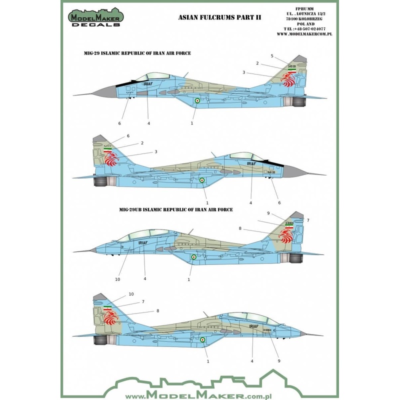 1/72 MiG-29 Asia Fulcrum Part2 Iran Yemen Syria Decal