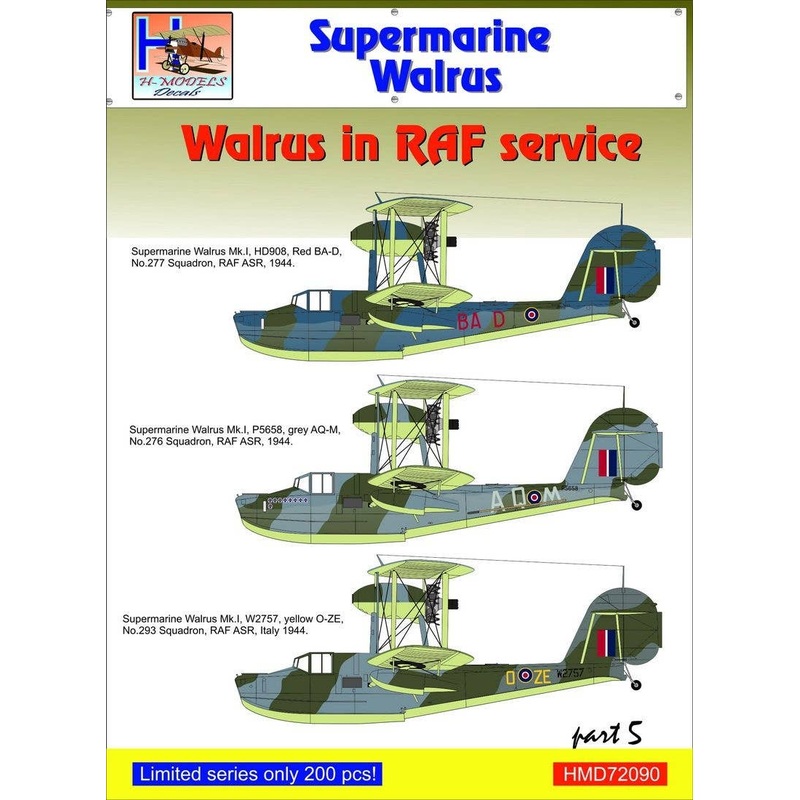 1/72 Supermarine Walrus Mk.I Part 5 RAF Service