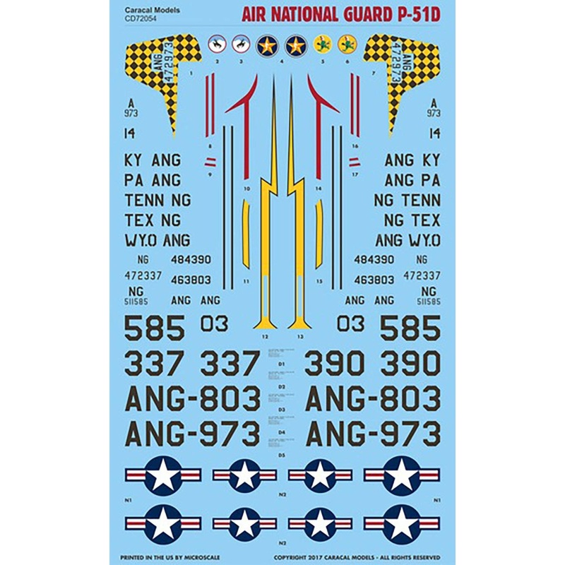 1/72 US Air Force P-51D Decal