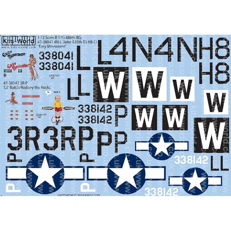1/72 WW.II US Forces B-17G Flying Fortress Decal Set 4