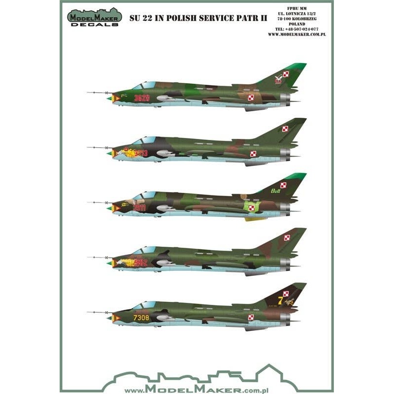 1/72 Sukhoi Su-22 Polish AF Part2 Decal 5pcs