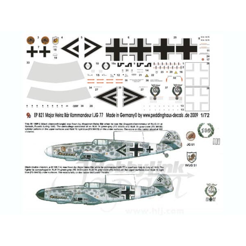 1/72 Bf109F Hauptmann Heinz Bar