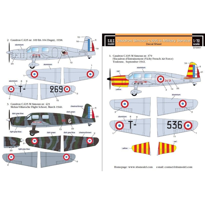 1/72 Caudron Simoun D.635 in Military service