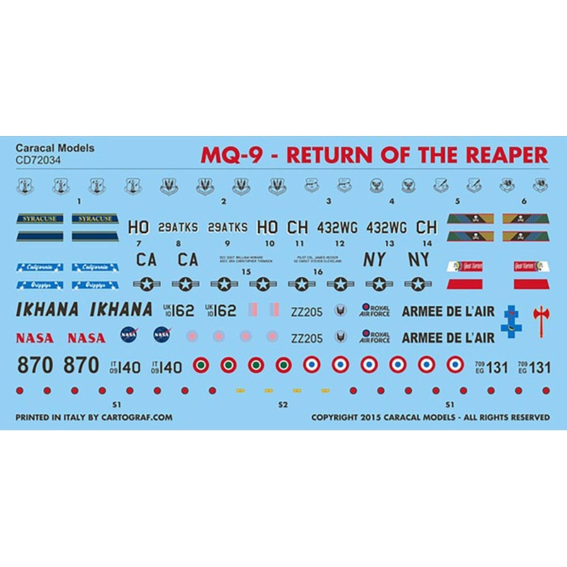 1/72 Drone MQ-9 Return of the Reaper Decal