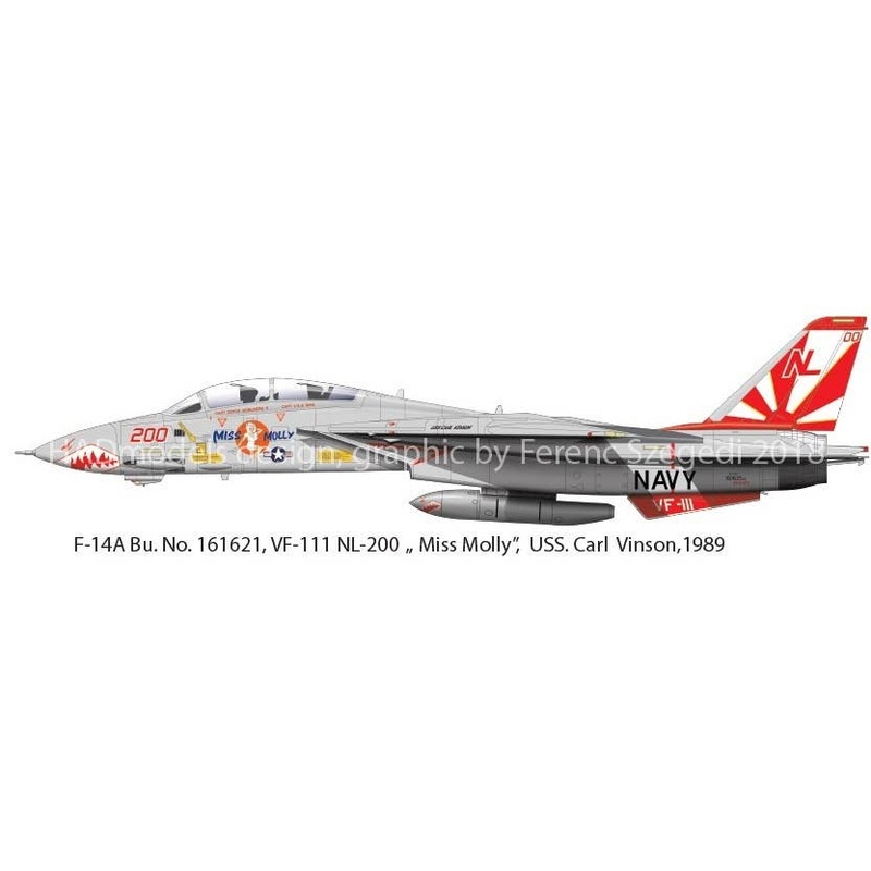 1/72 F-14A VF111 Sundowners Miss Molly Decal Sheet