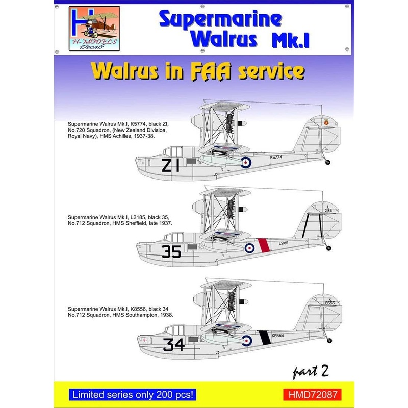 1/72 Supermarine Walrus Mk.I Part 2 in FAA Service