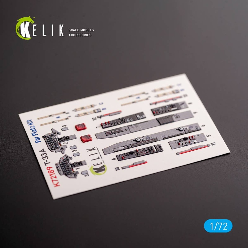 1/72 T-33A Shooting Star - interior 3D decals for Platz kit (for. Platz)