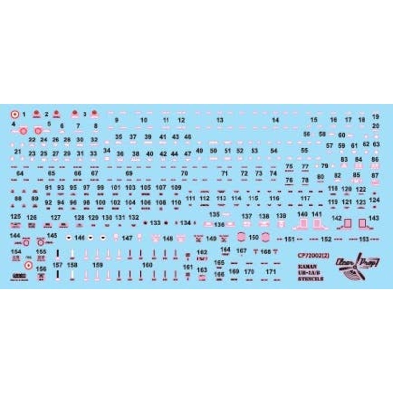 1/72 UH-2/SH-2 Seasprite (Early Version) Technical Stencils (for Clear Prop!)