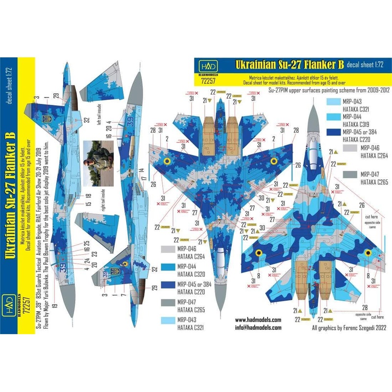 1/72 Ukrainian Su-27P1M Flanker B Marking decal