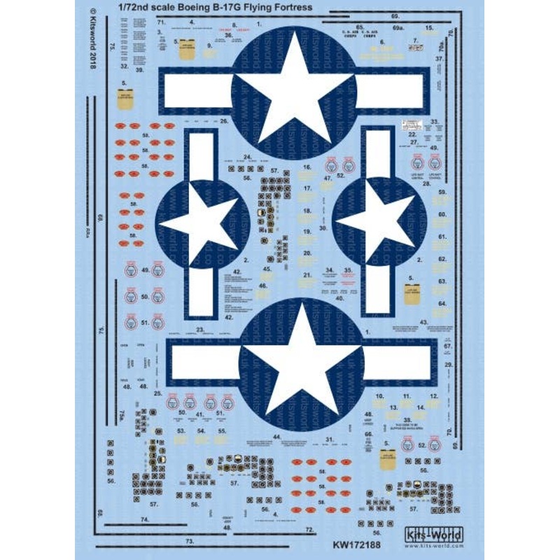 1/72 Boeing B-17F/G Decal Sheet