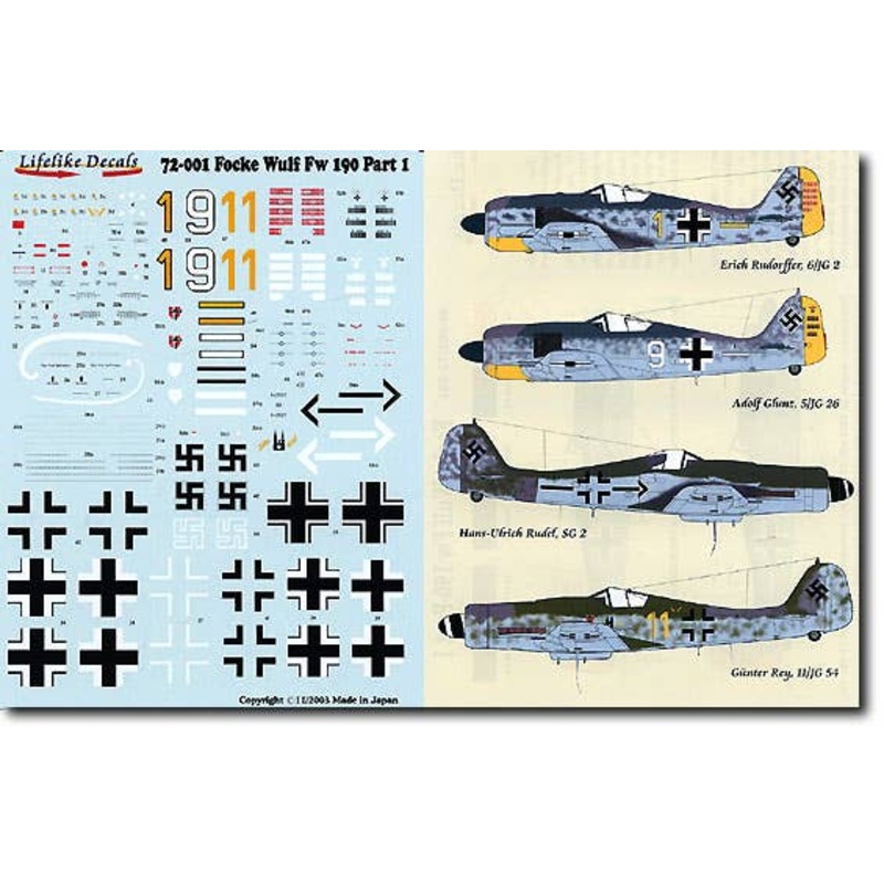 1/72 Focke-Wulf Fw190 #1 Decal