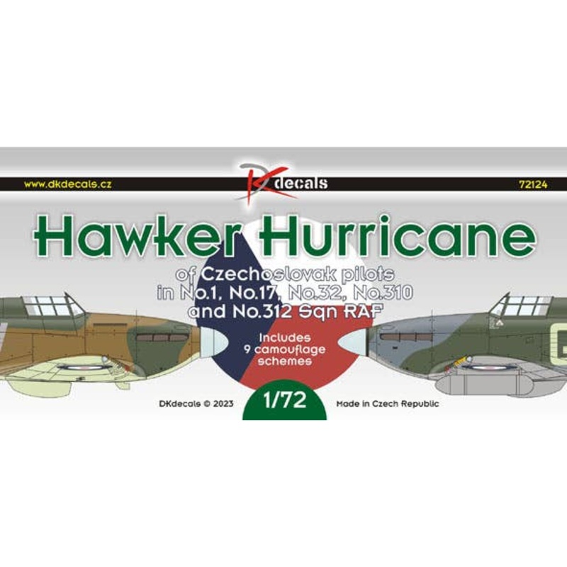 1/72 Hurricanes of Czechoslovak pilots (Nos.1, 17, 32, 310 & 312 Sq.)