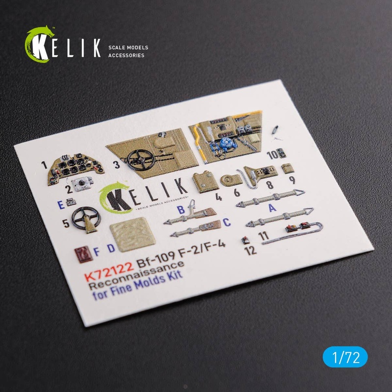 1/72 BF109-F2/F4 reconnaissance interior 3D decals for Fine Molds kit