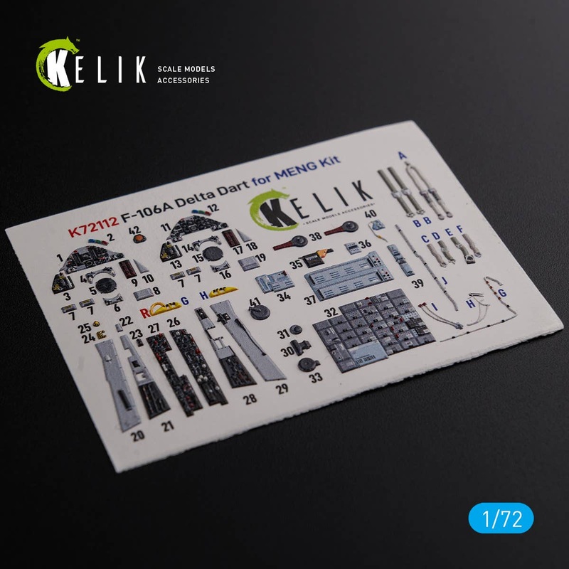 1/72 F-106A Delta Dart interior 3D decals for Meng kit