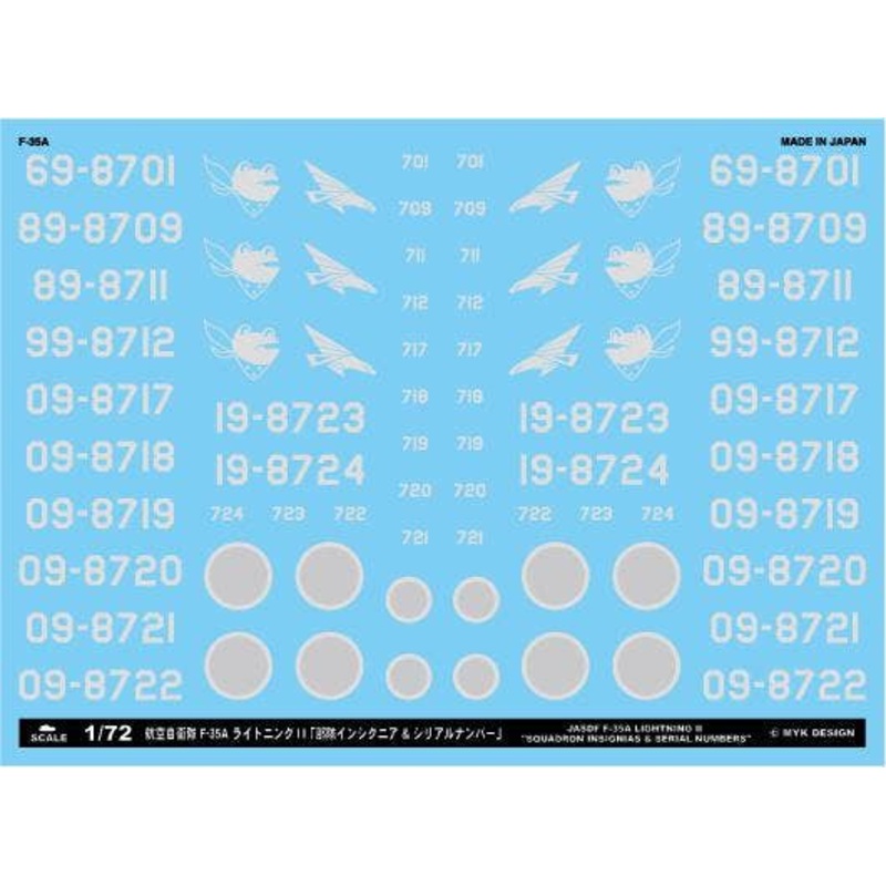 1/72 Air Self-Defense Force F-35A Lightning II Unit Insignia & Serial Number 2021